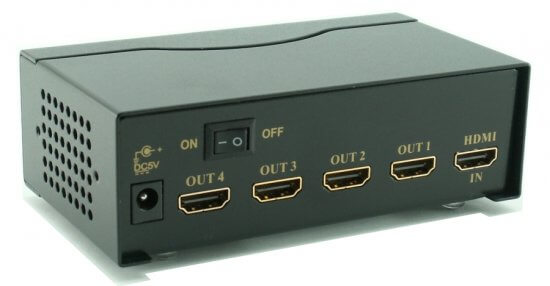 השכרת מפצל HDMI - יציאה ל-4 מסכים השכרת מפצל HDMI - יציאה ל-4 מסכים